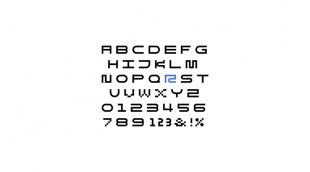 Stylized version of Mourier font by Velvetyne redesigned.